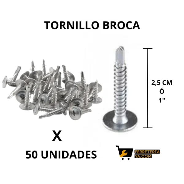 Tornillo Cabeza De Lenteja Punta Broca 8 X 1"   Pack 50 Unidades