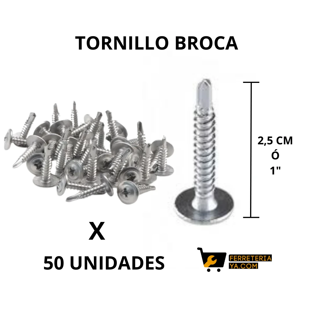 Tornillo Cabeza De Lenteja Punta Broca 8 X 1" Pack 50 Unidades