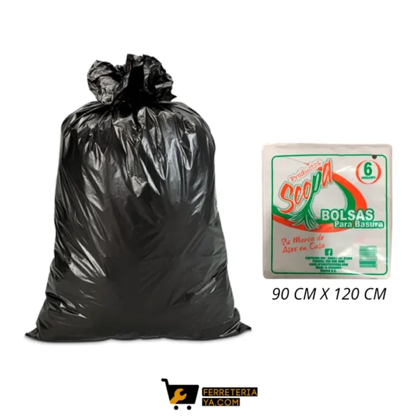 Bolsa de Basura Jumbo 90cmx120cm X 6 Unidades