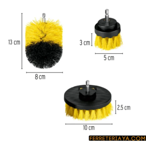 Juego de 3 Cepillos para Taladro Pretul   28152