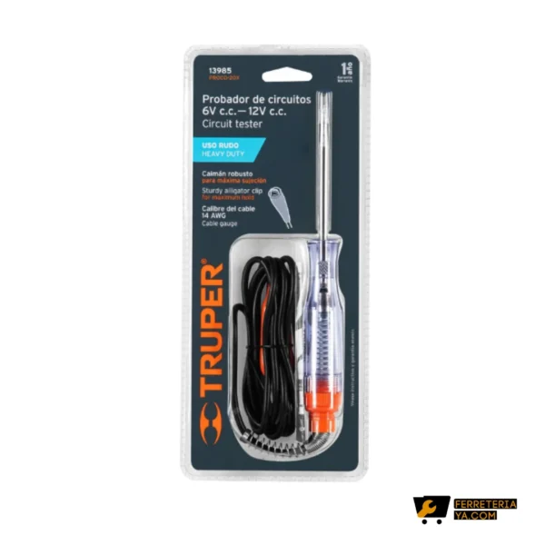 Téster 20 cm de corriente directa c/caimán  13985