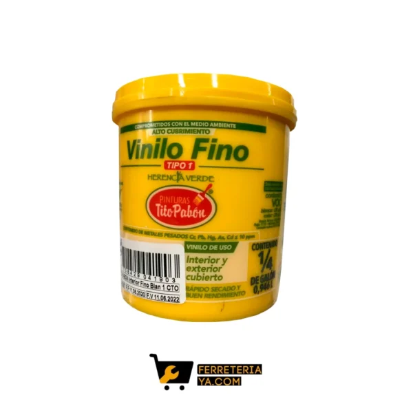 Vinilo Tipo 1   1/4 Blanco Fino Tito Pabon