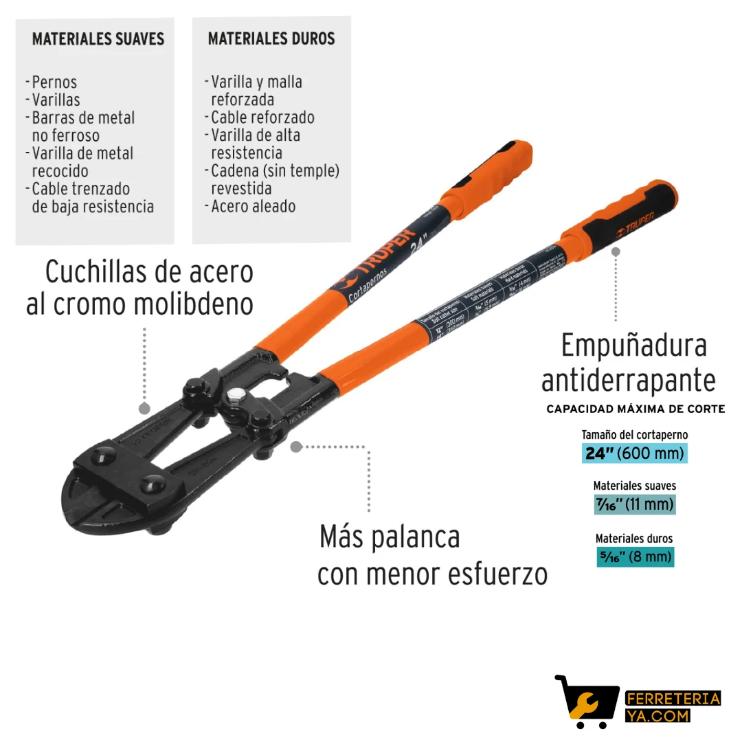Cizalla ó Cortapernos 24" (61cm) Truper 12833