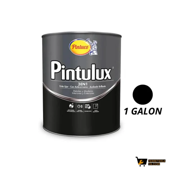 Esmalte Pintulux Negro 3 en 1 Galon