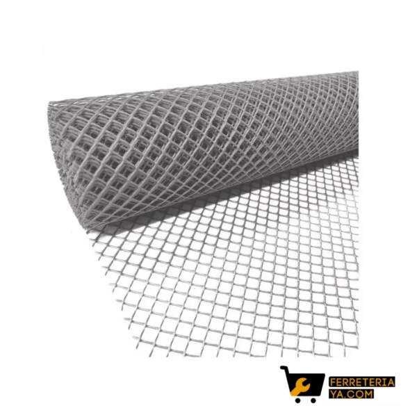 Malla Plastica Gris 15mm x 15mm x 1mts