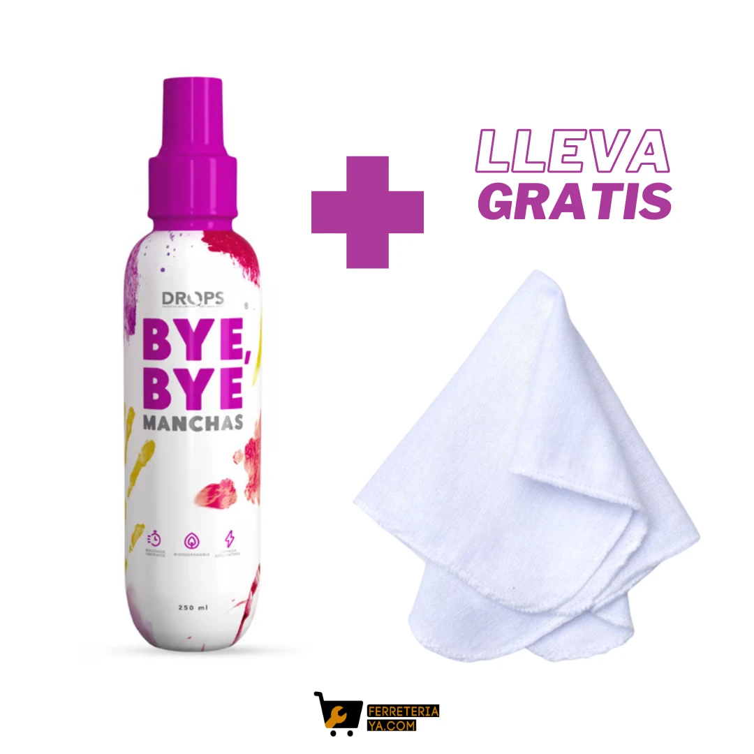 Drops Bye Bye Manchas 250ml + Bayetilla Blanca 40x65