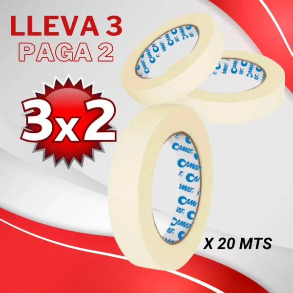 Cinta Enmascarar 24mm X 20 Mts CAMAT Paga 2 Lleva 3