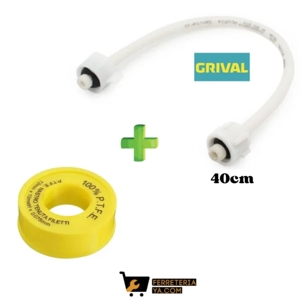 Acople Sanitario 1/2 Grival 40cm+Cinta Teflon 12mm
