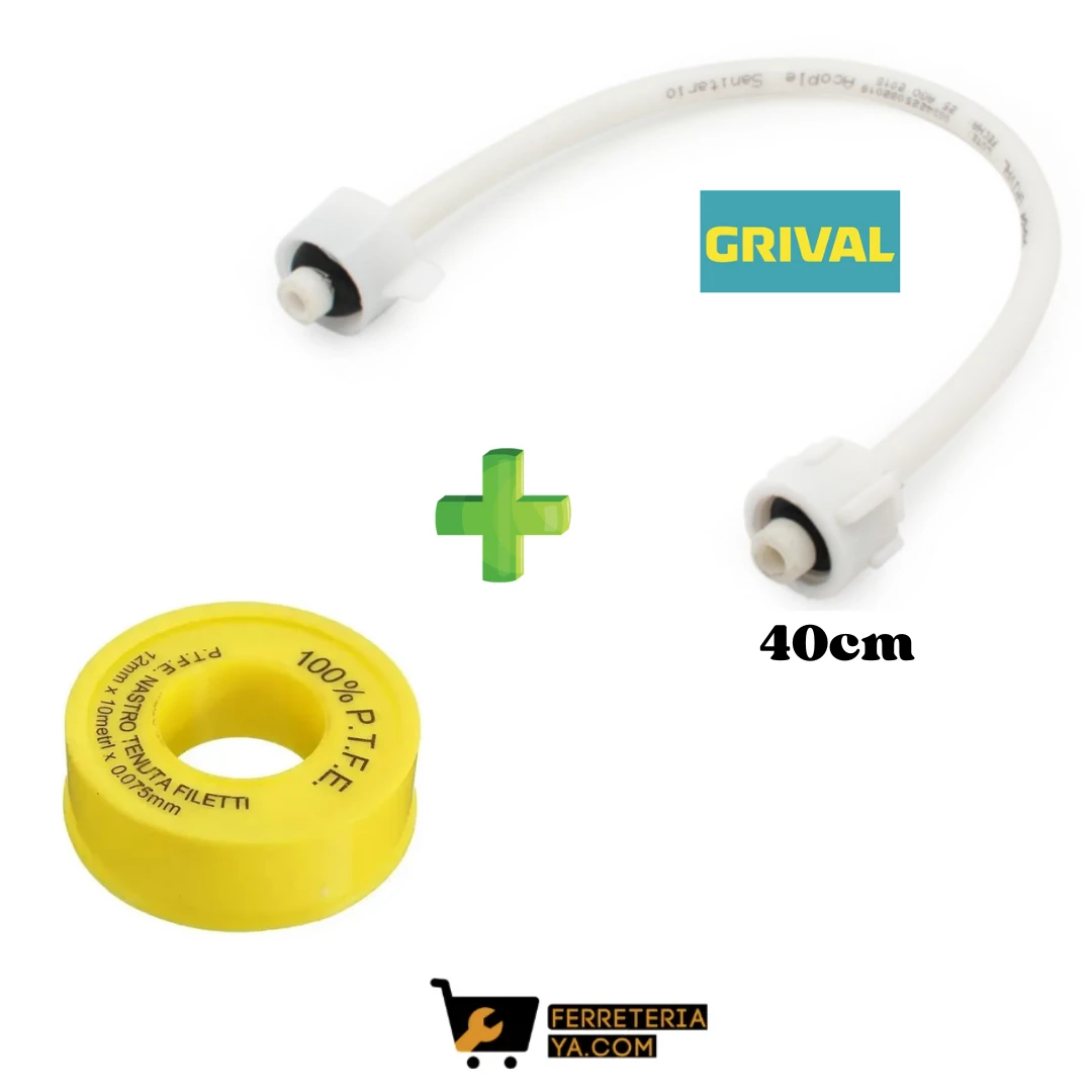 Acople Sanitario 1/2 Grival 40cm+Cinta Teflon 12mm
