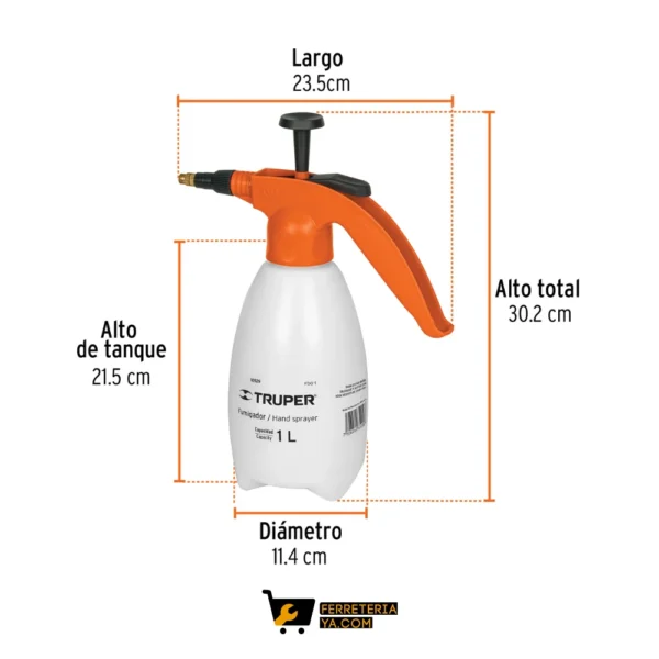 Fumigador de 1 litro doméstico, truper 10929