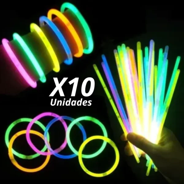 Manilla ó Pulsera de Neon Paquete 10 Unidades para Concierto Bad Bunny