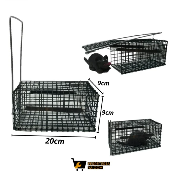 Trampa Para Ratones Metalica Largo 20cm Ancho 9cm Alto 9cm