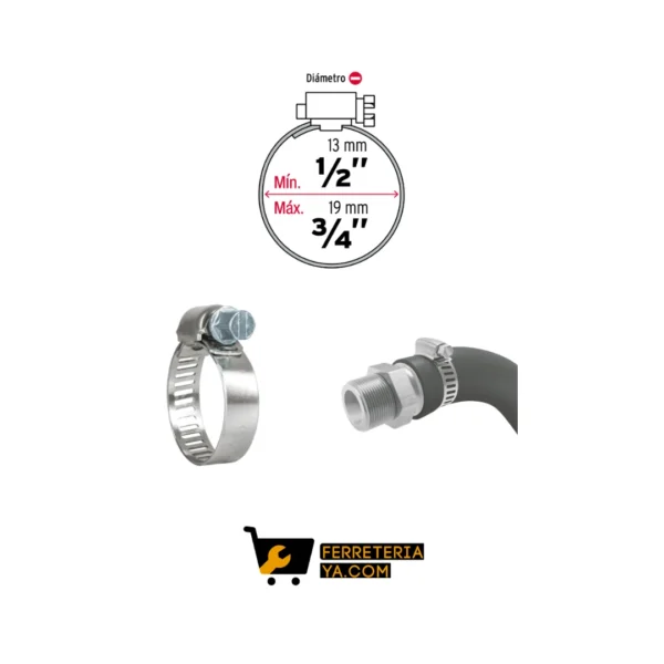 Abrazadera metálica, reforzadas #6, 1/2 3/4" 44231