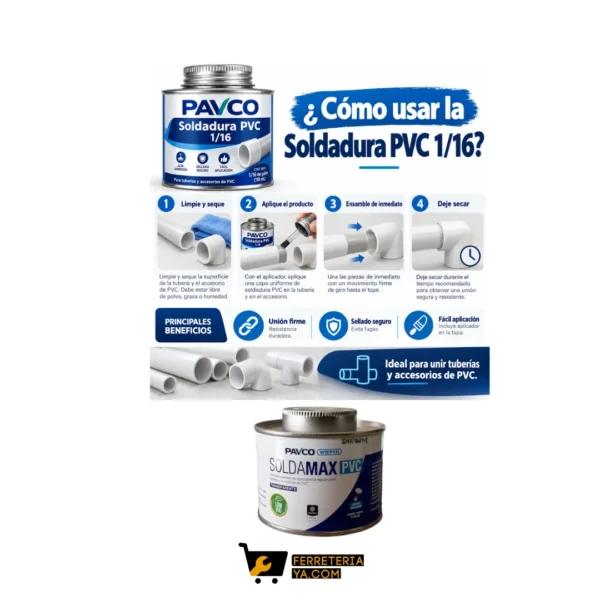 Soldadura PVC PAVCO 1/16Gal