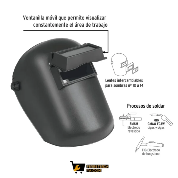 Careta para soldar con visor levantable, Pretul   26005